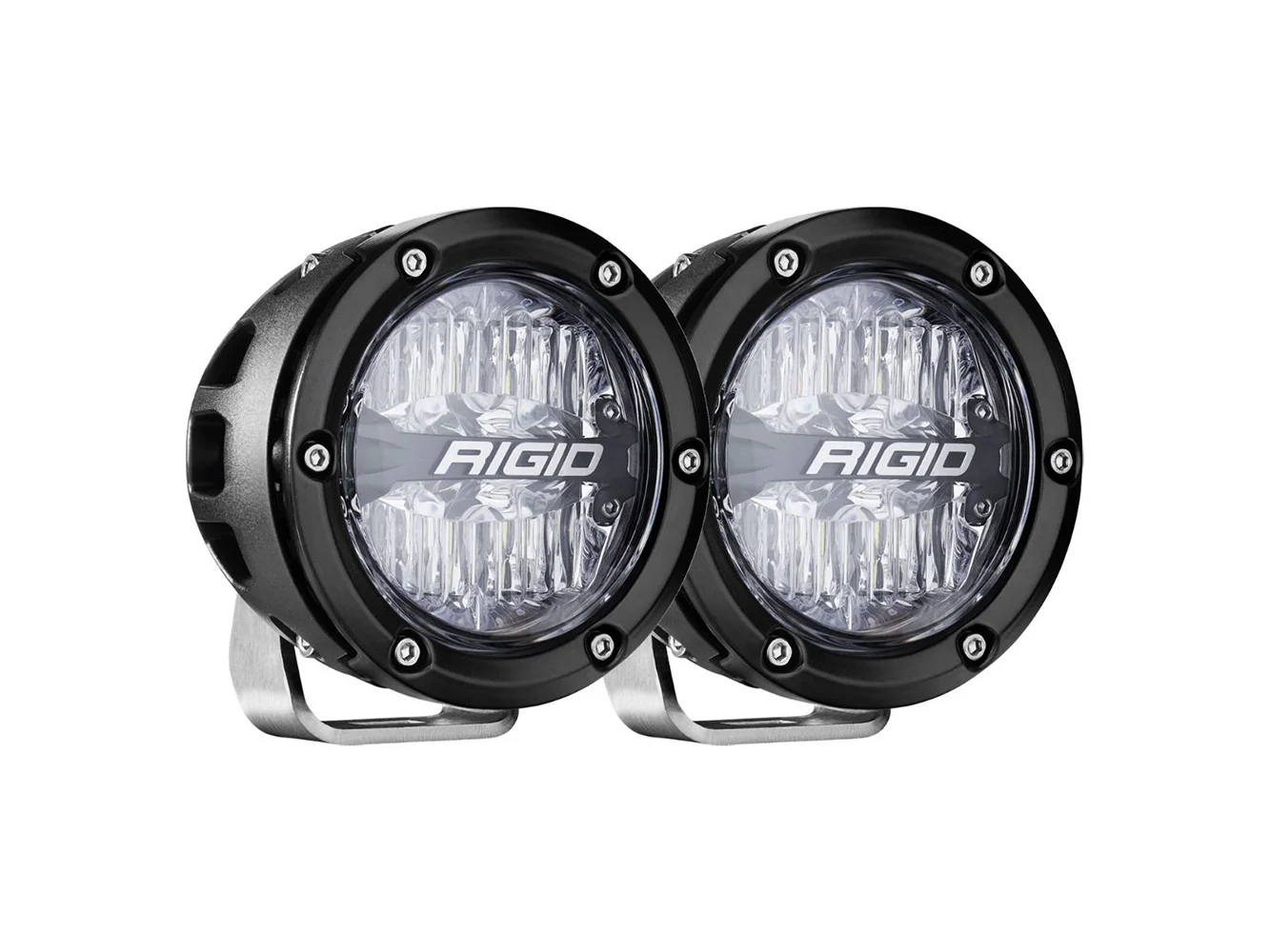 RIGID Industries 360-Series RGBW 4" Offroad Lamp Drive Beam w/RGBW Backlight Pods - Set of 2