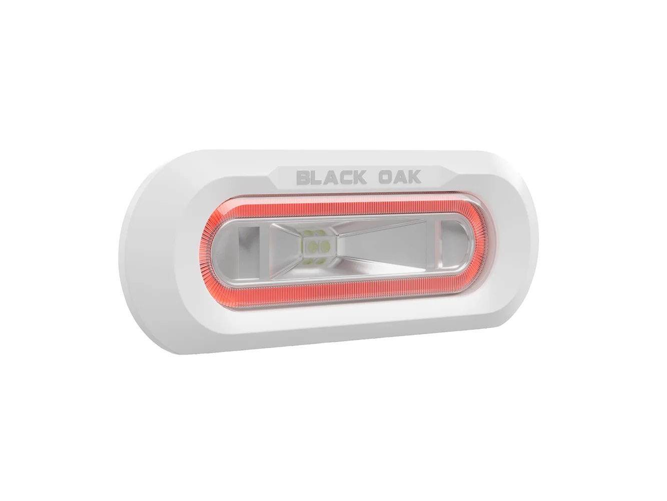 Black Oak Low Pro™ Marine Spreader Light - Flush Mount - White Housing - Red LED