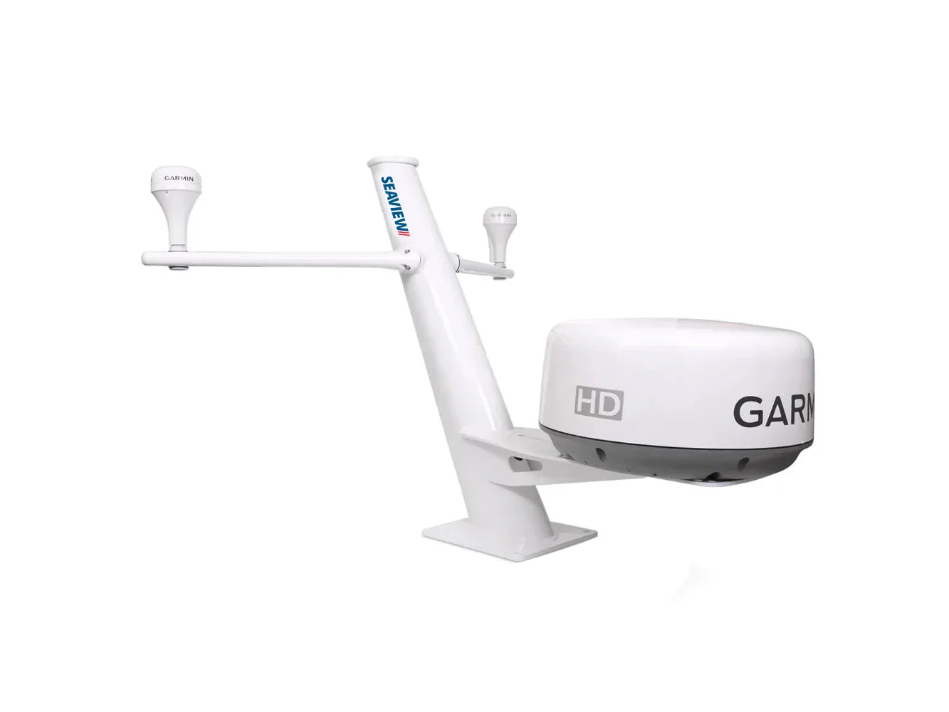 Seaview 30" Tapered Closed Dome Aft Leaning Radar Mount w/Removable Spreaders & 10x10 Base Plate
