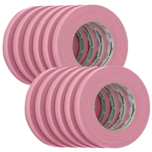 FrogTape CP 325 Medium-High Adhesion Masking Tape - 18MM x 55M x 12-Pack - Pink - Rated f/325&deg;F