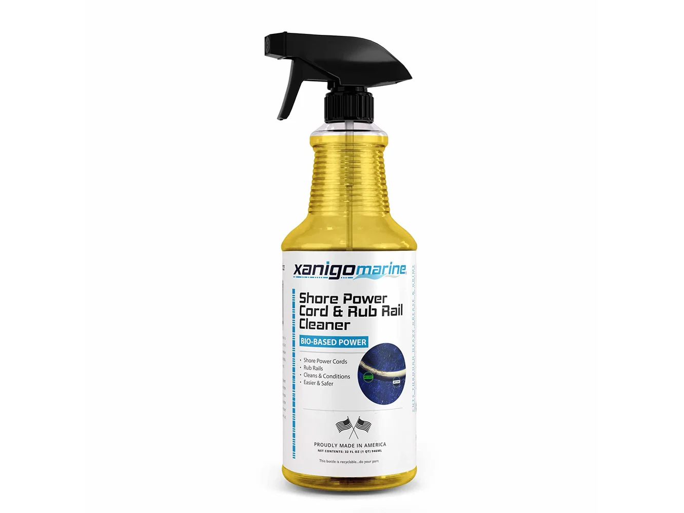 Xanigo Marine Shore Power Cord & Rub Rail Cleaner - 32oz