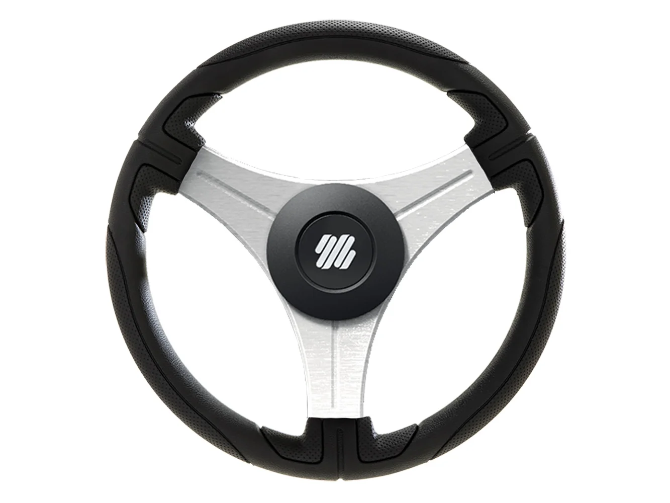 Uflex Ustica 13" Steering Wheel - Black - Polyurethane w/Silver Spokes & X62 Hub