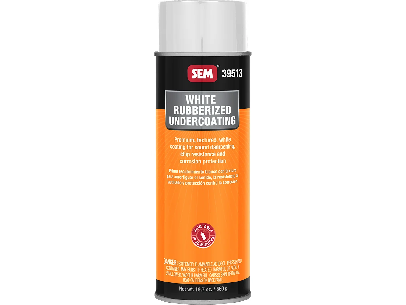 SEM Rubberized Undercoating - 24oz Aerosol Can - White