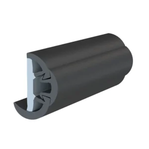 TACO SuproFlex Rub Rail Kit w/Flex Vinyl Overlay Insert - 2"H x 1-1/4"W x 60'L - Black w/Black Insert