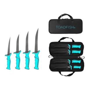 Toadfish Fixed Filet Knife Set - 4 Knives - 5&rdquo;, 6&rdquo;, 7&rdquo; & 8&rdquo; Fixed Knives