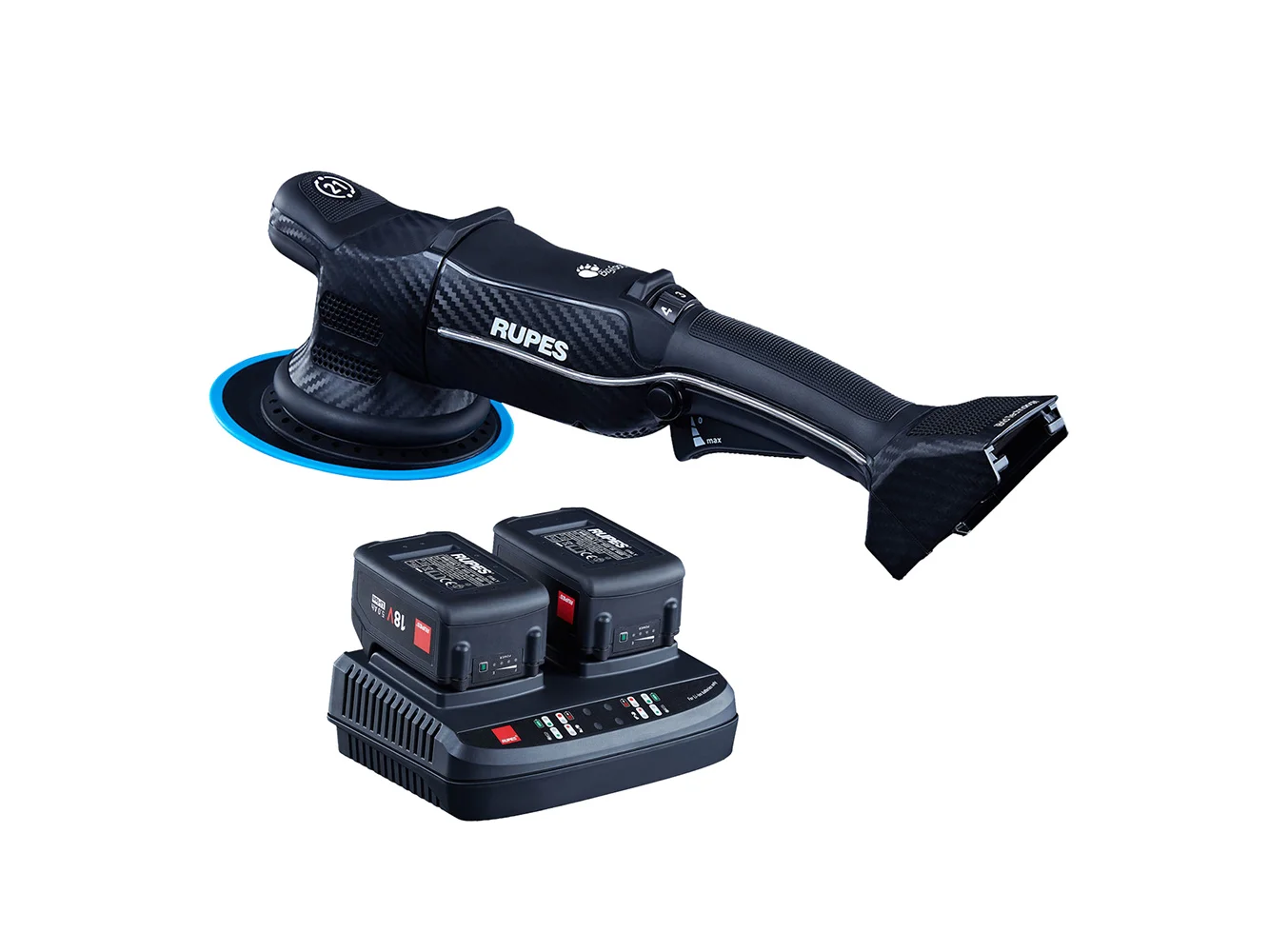 RUPES Random Orbital Polisher Bigfoot HLR21 iBrid Tool Plus Charger & 2-Batteries