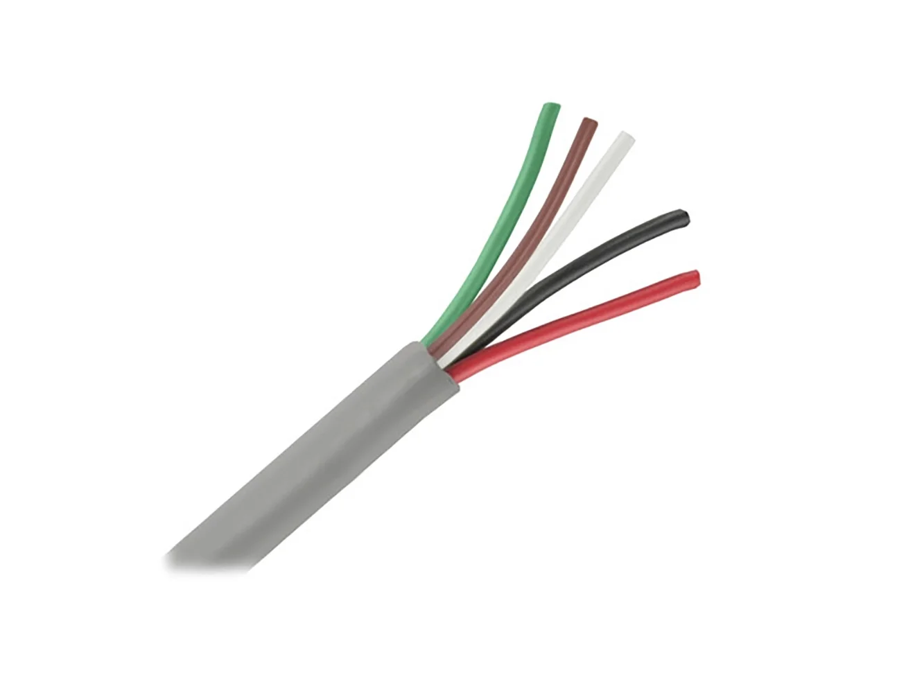 Pacer Unshielded 5 Conductor Cable - 25' - 18/5 AWG - Green, Brown, White, Black, & Red