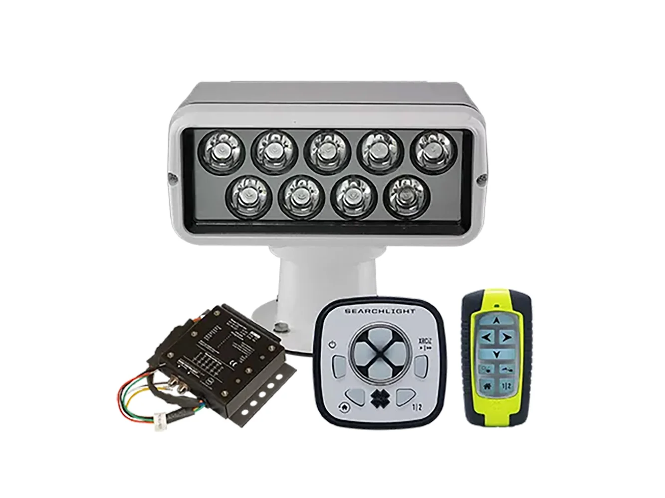 ACR RCL-100 LED White Searchlight w/URP-103 Wired Point Pad, URC-104 Master Controller & URH-103 Wireless Handheld Remote