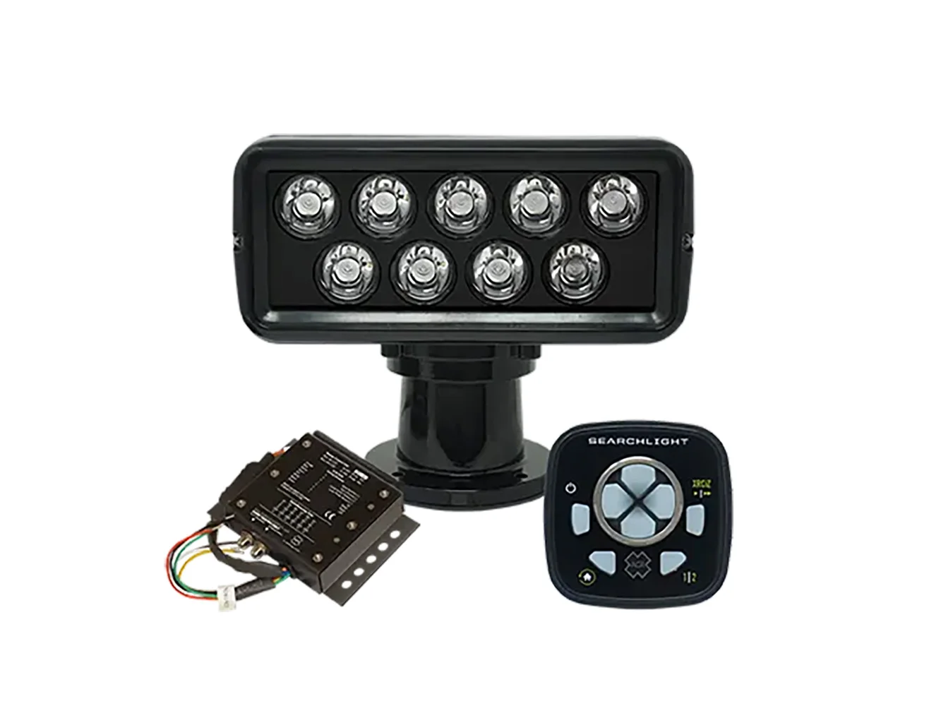 ACR RCL-100 LED Black Searchlight w/URP-103 Wired Point Pad, URC-104 Master Controller
