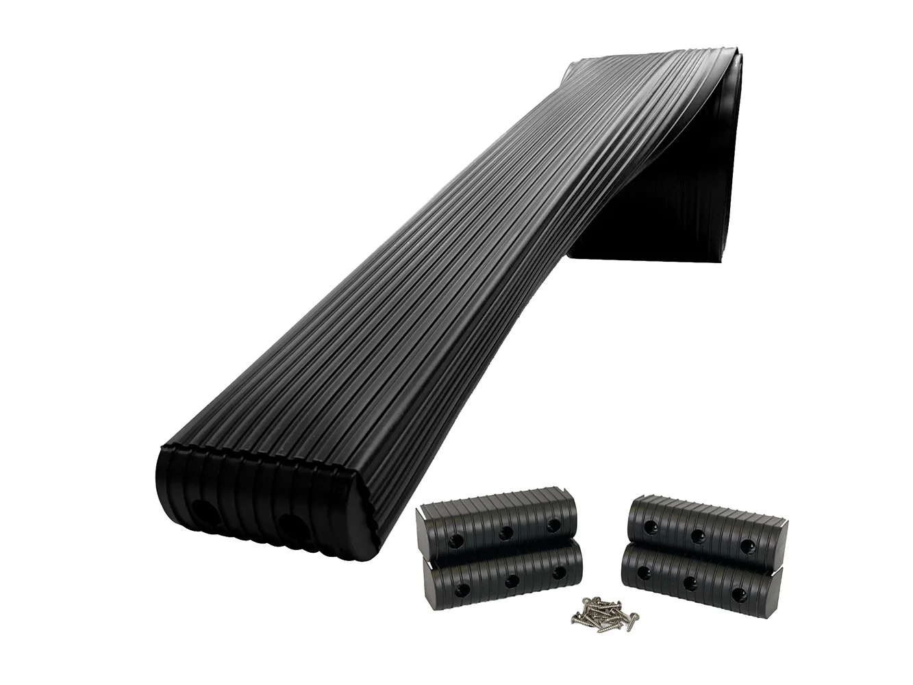 Caliber BunkWrap Kit - Black 24' x 2" x 6" Roll + 4 Caps + HRDW Roll + 4 Endcaps & Stainless Steel Hardware