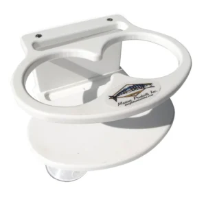 Deep Blue Marine Double Slim Can Drink Holder & Cell Phone - White