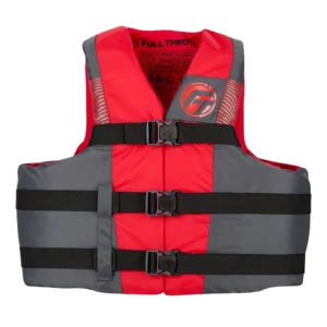 Full Throttle Adult Nylon Life Jacket - 2X/4X - Black/Red