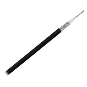 Pacer RG58AU Coax Cable Stranded TV Cond TV Braid - Black Jacket - 200'