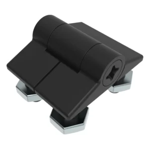 Southco Adjustable Torque Hinge, Symmetric Torque, Small Size, Acetal Copolymer, Natural, Black