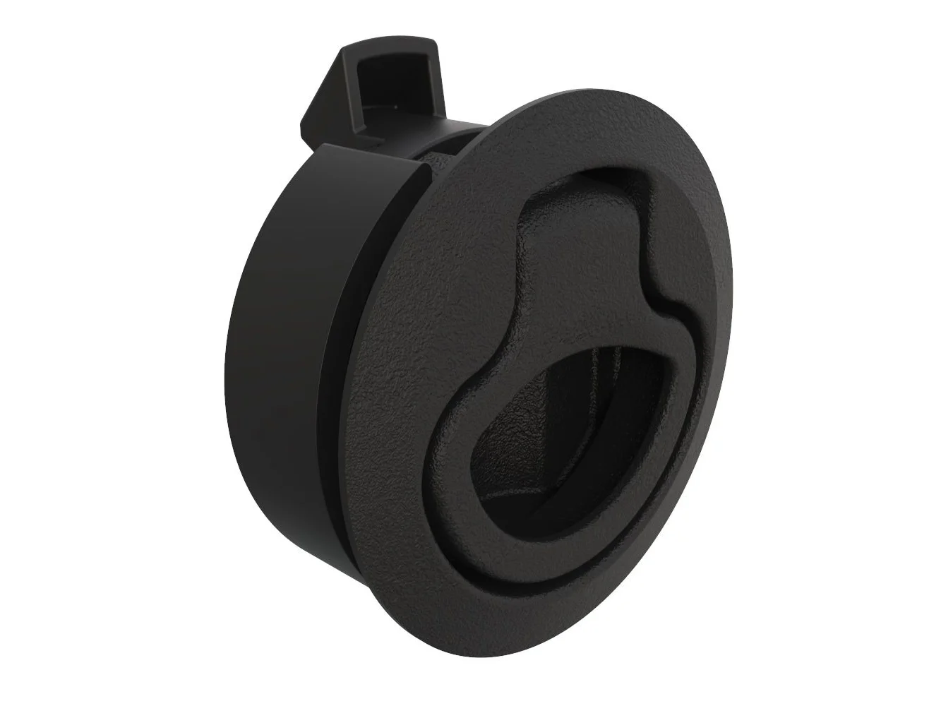 Southco Push-to-Close Latch, Medium Size, No Restriction, 7 - 12mm Grip, Plastic, Natural - Black