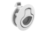 Southco Push-to-Close Latch, Medium Size, No Restriction, 17 - 22mm Grip, Plastic, Natural - White