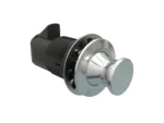 Southco Point Push-to-Close Latch, Round Housing, Chrome Housing, Chrome Knob