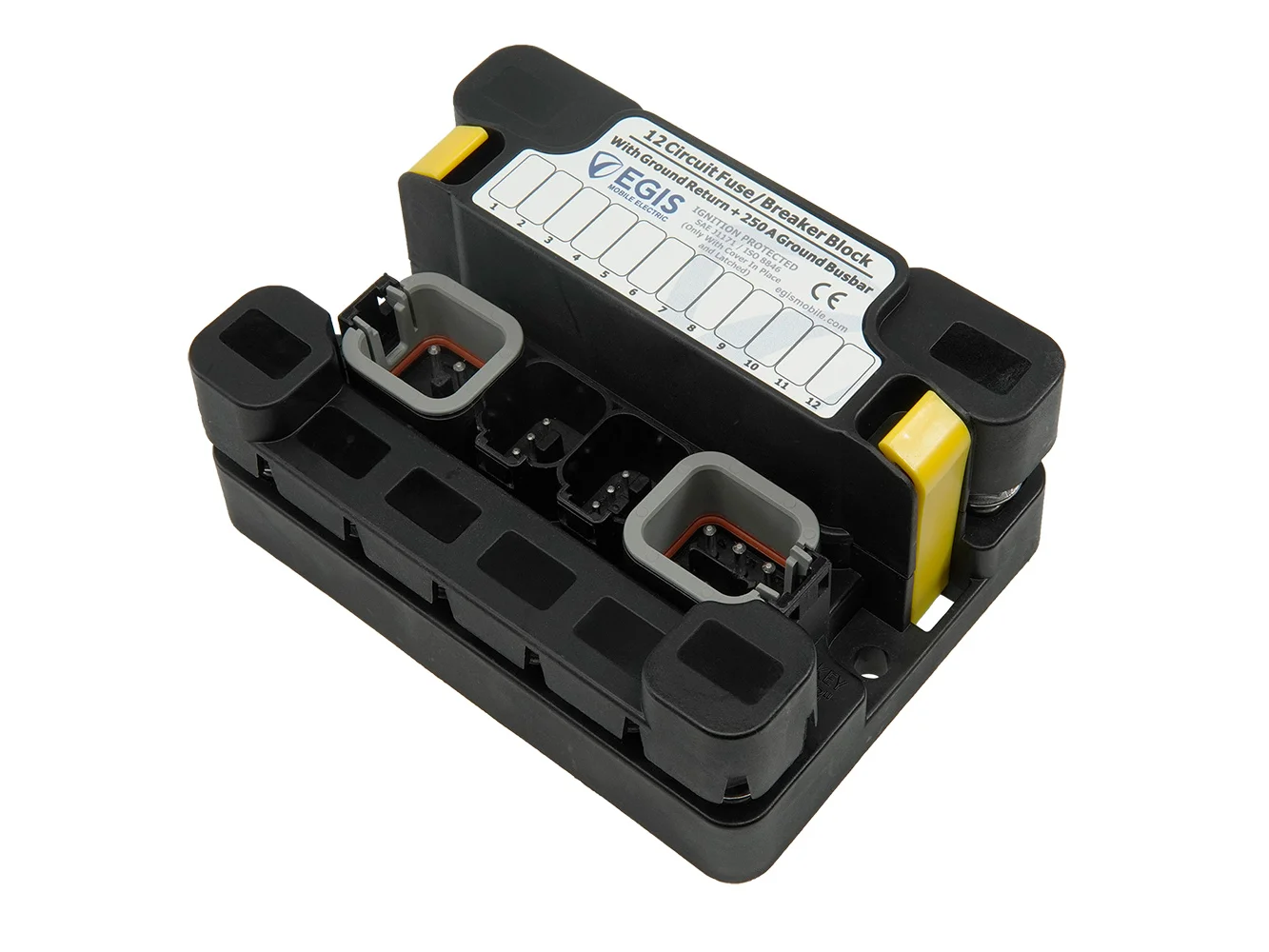 Egis MT Series 6+6 Sealed Fuse Block w/Ground Busbar