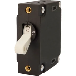 Egis A Series White Toggle Panel Mount Circuit Breaker - Single Pole 15A