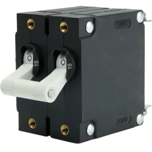Egis A Series White Toggle Panel Mount Circuit Breaker - Dual Pole 15A