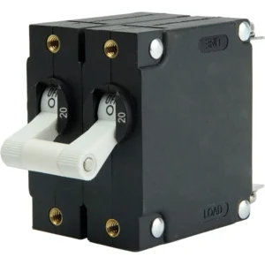 Egis A Series White Toggle Panel Mount Circuit Breaker - Dual Pole 20A