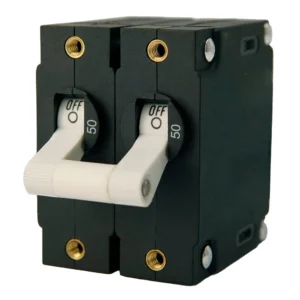 Egis A Series White Toggle Panel Mount Circuit Breaker - Dual Pole 50A
