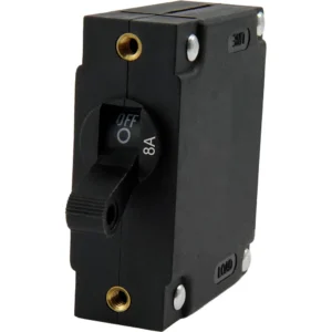 Egis A Series Black Toggle Panel Mount Circuit Breaker - Single Pole 8A