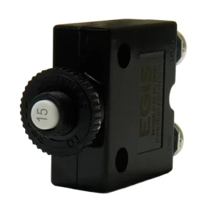 Egis 15A Push Button Panel Mount Circuit Breaker - Screw Terminals