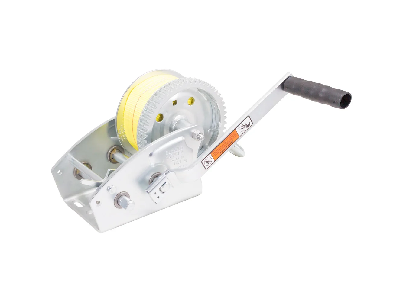 Load Rite Two-Speed Trailer Winch - 3200lbs - 25' Yellow Heavy Duty Strap