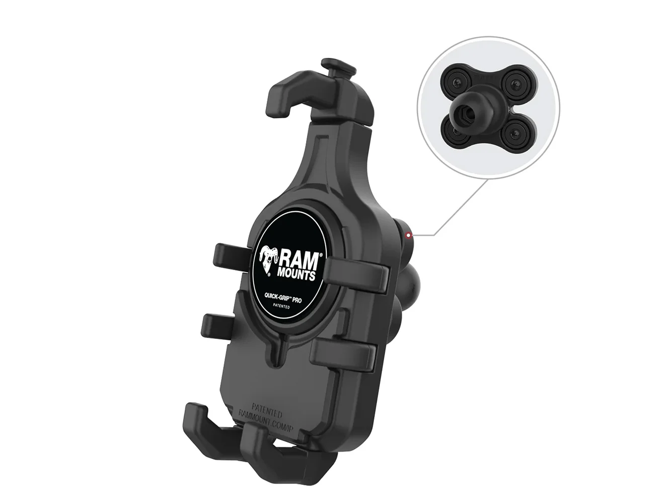 Ram Mount RAM® Quick-Grip™ Pro Phone Holder w/Ball & Vibration Damper