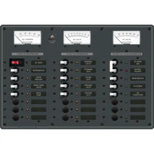 Blue Sea 8084 AC Main +6 Positions/DC Main +15 Positions Toggle Circuit Breaker Panel - White Switches