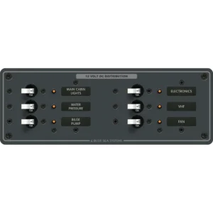 Blue Sea 8096 DC 6 Position Toggle Branch Circuit Breaker Panel - White Switches