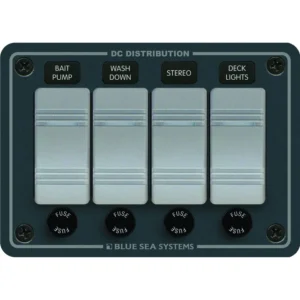 Blue Sea 8262 Waterproof Panel 4 Position - Slate Grey