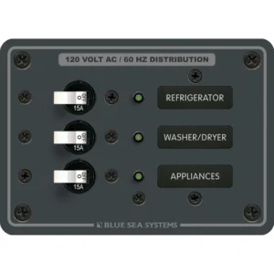 Blue Sea 8058 AC 3 Position Toggle Circuit Breaker Panel - White Switches