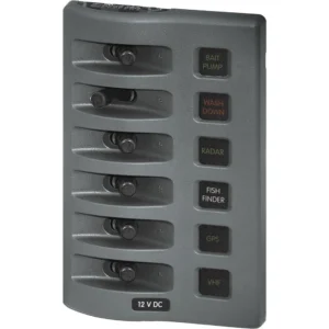 Blue Sea 4306 WeatherDeck Water Resistant Fuse Panel - 6 Position - Grey