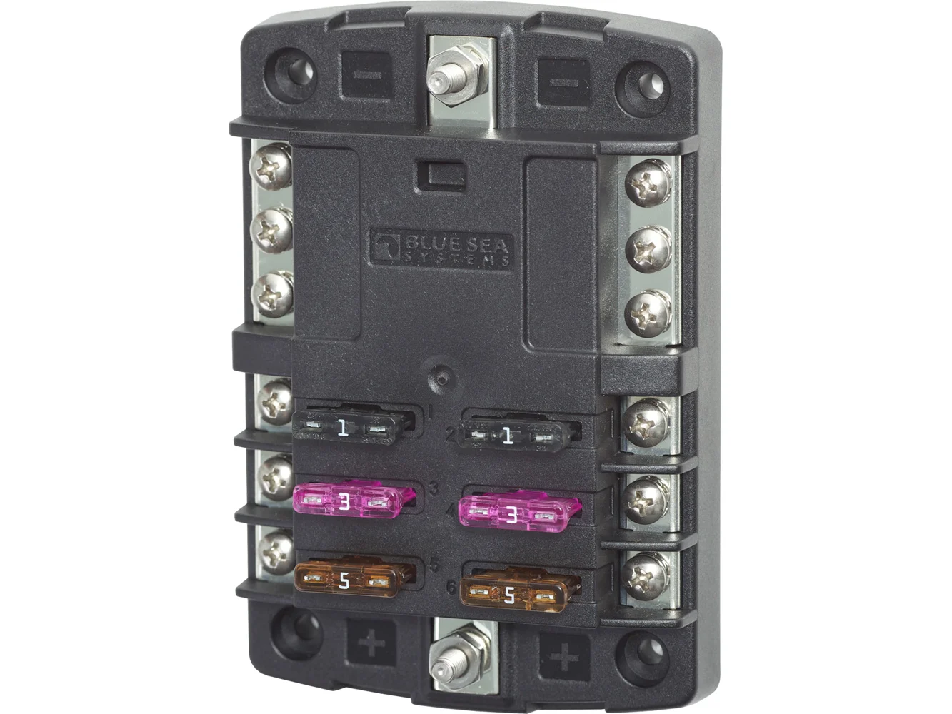 Blue Sea 5030 ST Blade Fuse Block w/o Cover - 6 Circuit w/Negative Bus