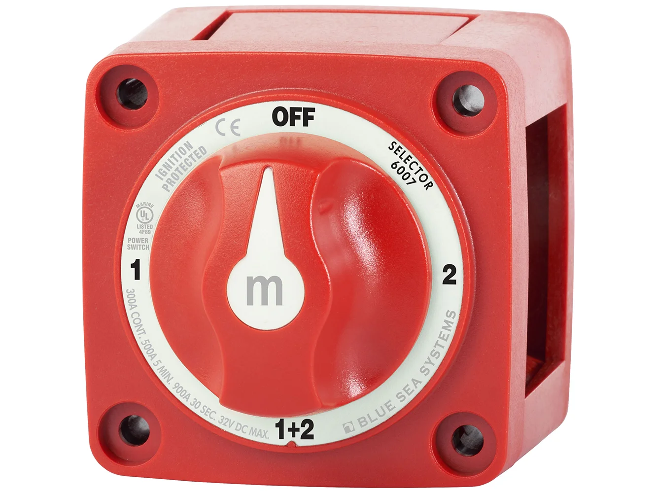 Blue Sea 6007 m-Series (Mini) Battery Switch Selector Four Position Red