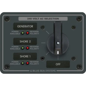 Blue Sea 8361 AC Rotary Switch Panel 65 Ampere 3 Positions + OFF, 3 Pole