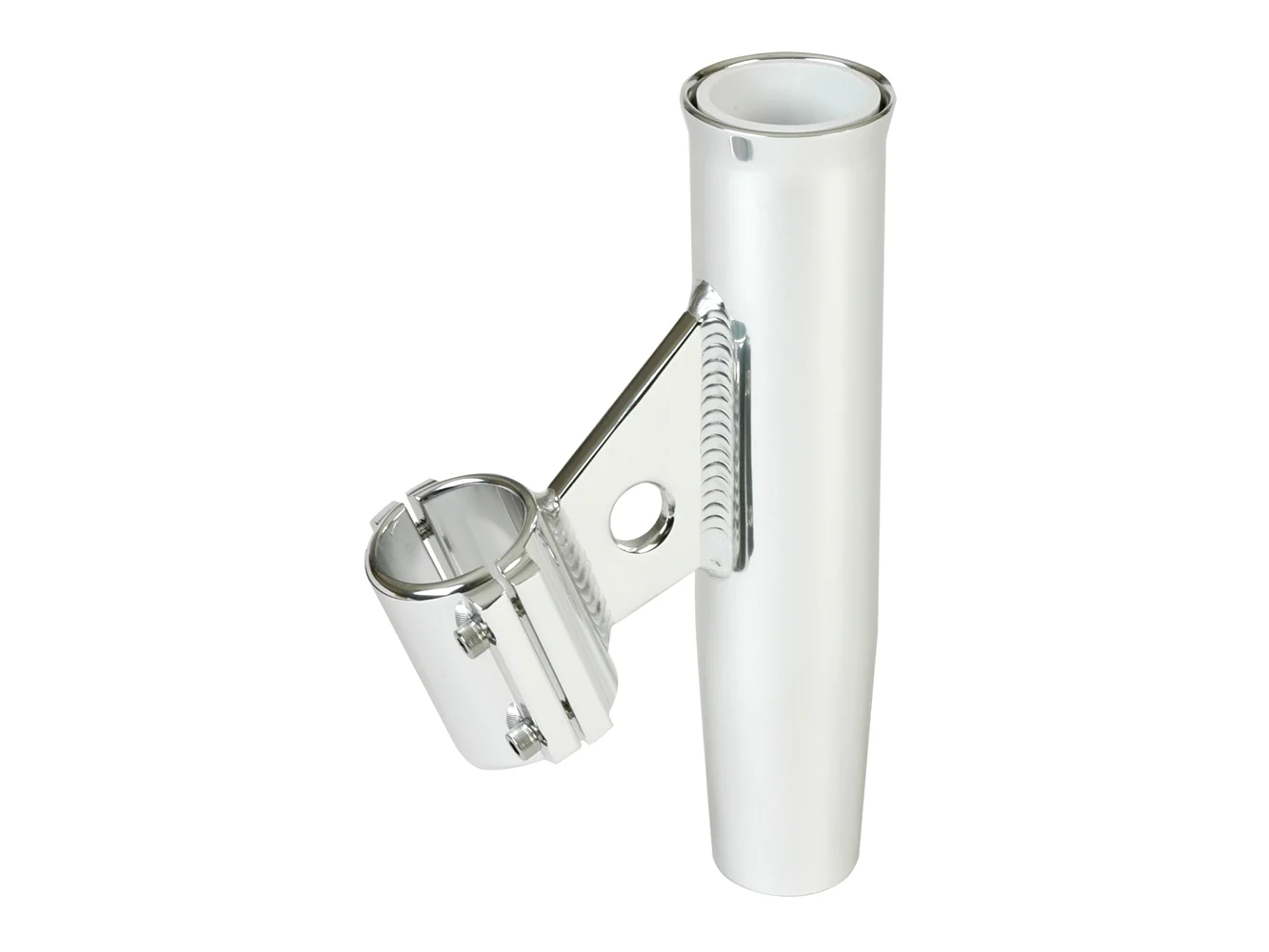 Lee's Clamp-On Rod Holder - Silver Aluminum - Vertical Mount - Fits 1.660" O.D. Pipe