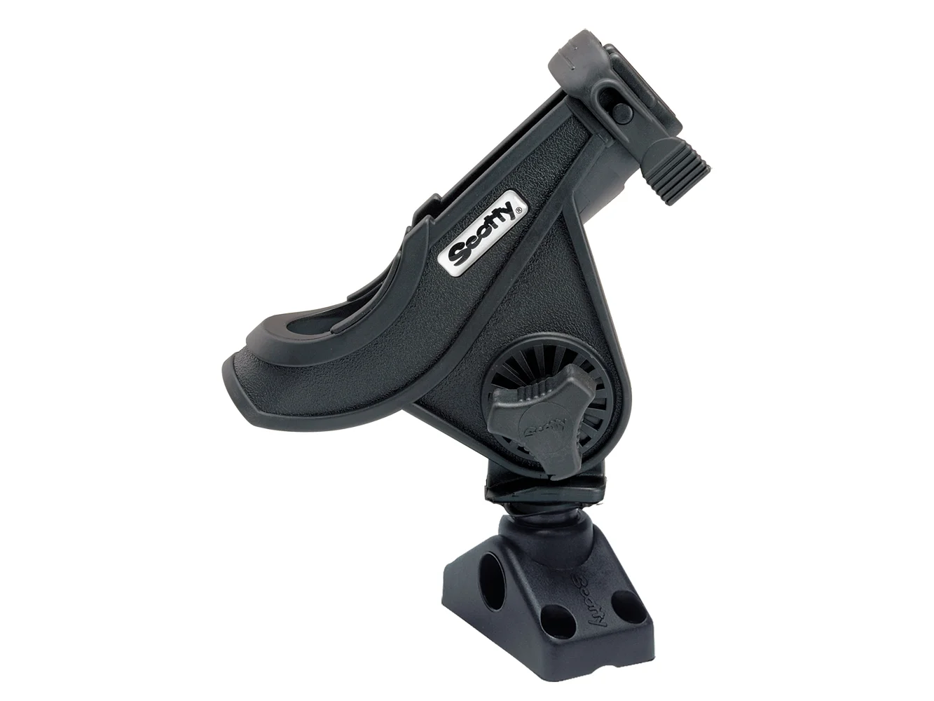 Scotty 280 Bait Caster/Spinning Rod Holder w/241 Deck/Side Mount - Black