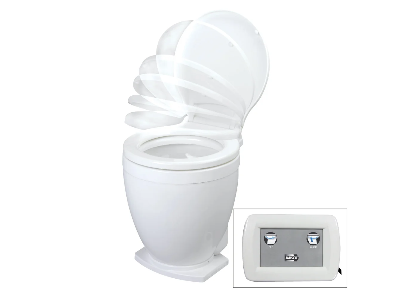 Jabsco Lite Flush Electric 12V Toilet w/Control Panel