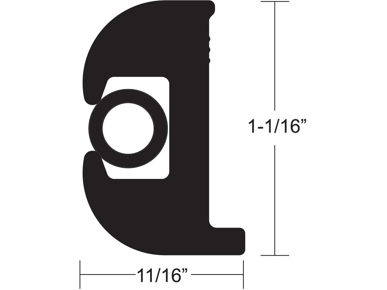 TACO Flex Vinyl Rub Rail Kit - Black w/Black Insert - 50' - 1-1/16"