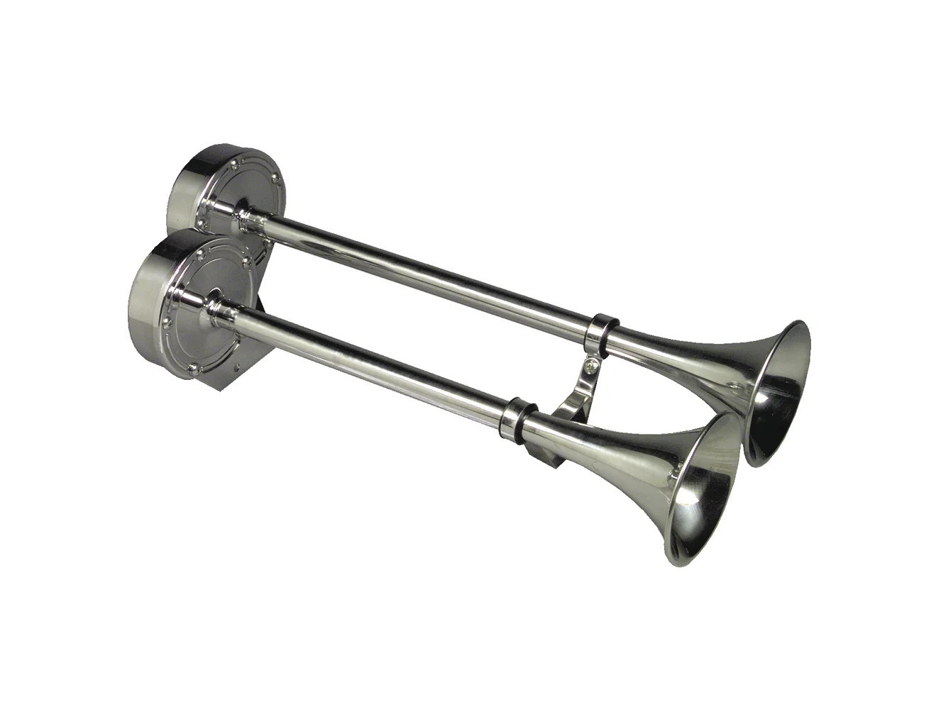 Schmitt Marine Deluxe All-Stainless Dual Trumpet Horn - 12V