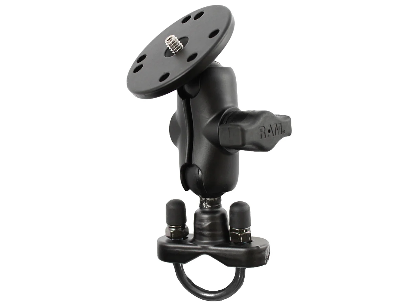 RAM Mount Handlebar U-Bolt Base Short Arm w/1/4" -20 Threaded Stud f/ Cameras