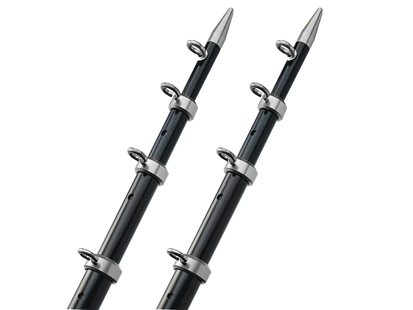 TACO 15' Telescopic Outrigger Poles HD 1-½" - Black/Silver