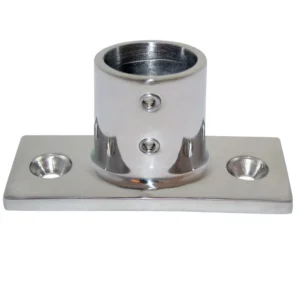 Whitecap ⅞" O.D. 90° 2-Hole Rectangle Base SS Rail Fitting