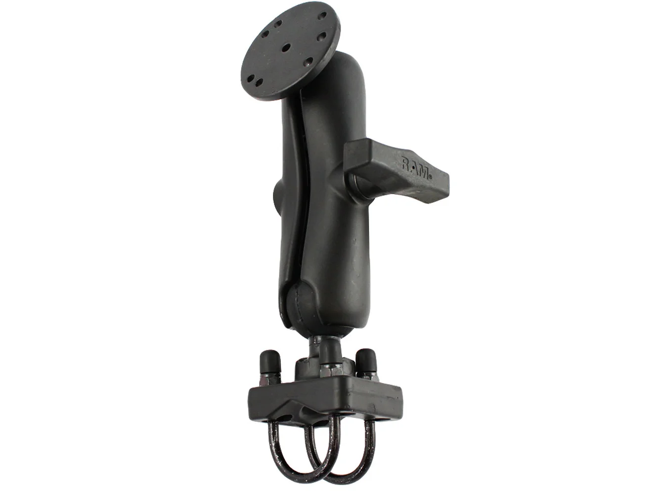 RAM Mount Double U-Bolt Rail Mount w/Round Base