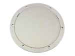 Beckson 8" Smooth Center Pry-Out Deck Plate - White