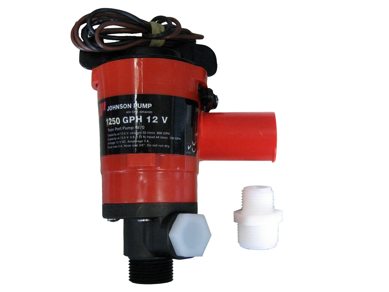 Johnson Pump Twin Port 1250 GPH Livewell Aerating Pump - 12V
