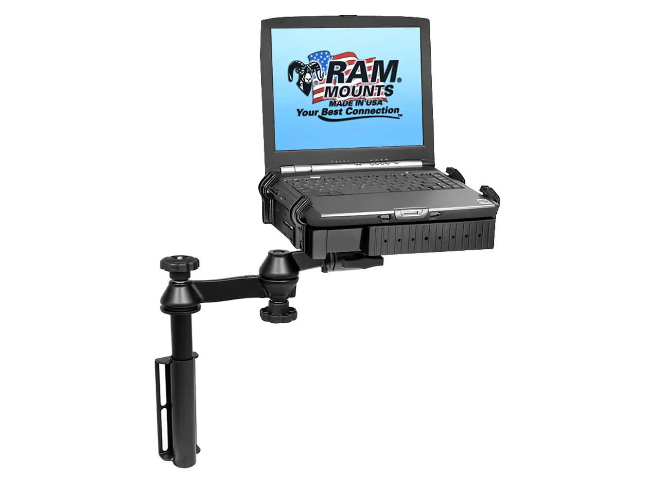 RAM Mount Universal Flat Surface Vertical Drill-Down Vehicle Laptop Mount Stand